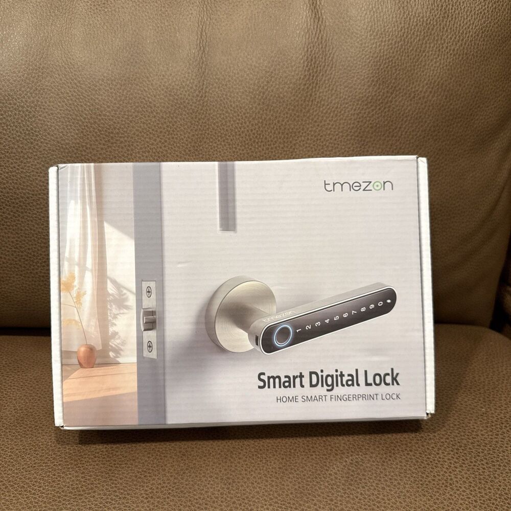 TMEZON T8 Fingerprint Keypad Smart Door Lock TuyaSmart Black/Silver Satin